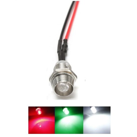 Led 5mm avec support chrome 6/13V