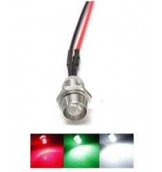 Led 5mm avec support chrome 6/13V