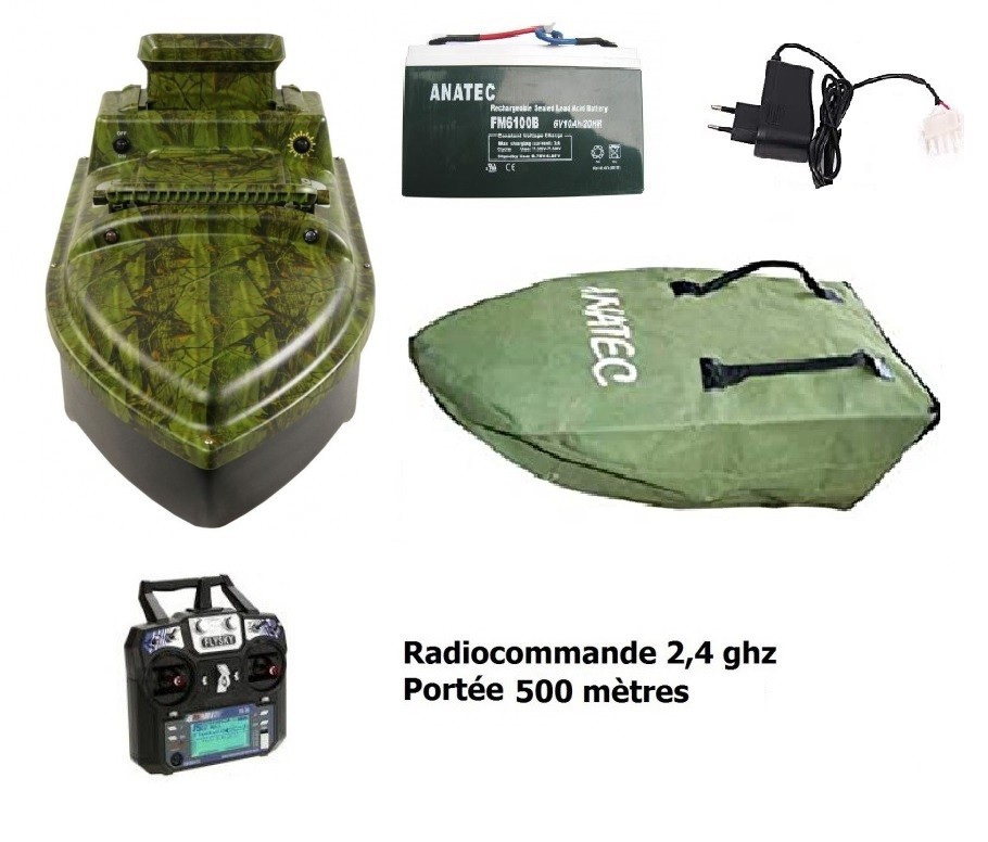 Bateau Amorceur Anatec Pac Boat Black + Sr07